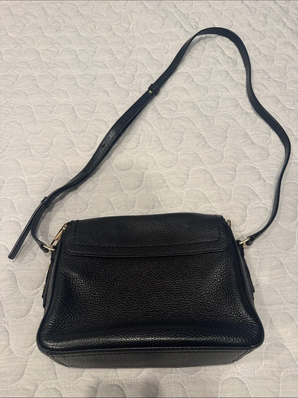 Marc Jacobs Black Pebbled Leather Crossbody with Gold Hardware
